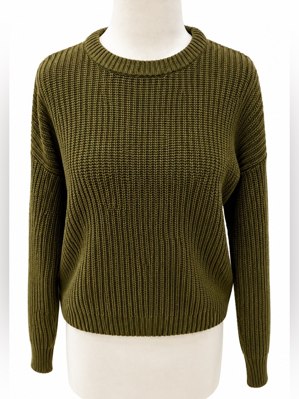 Urban Outfitters Olive Green Ribbed Crewneck Sweater XS
